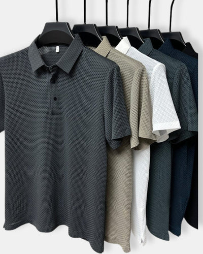 Herren Atmungsaktives Texturiertes Polo Hemd | Kurzarm