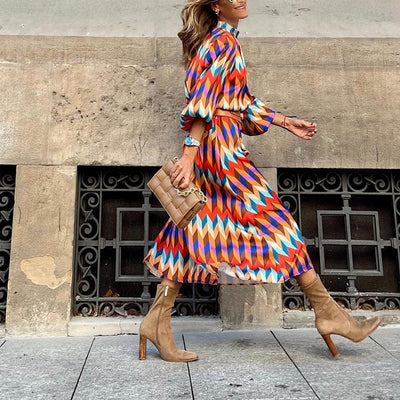 Robyn – Midikleid mit geometrischem Druck