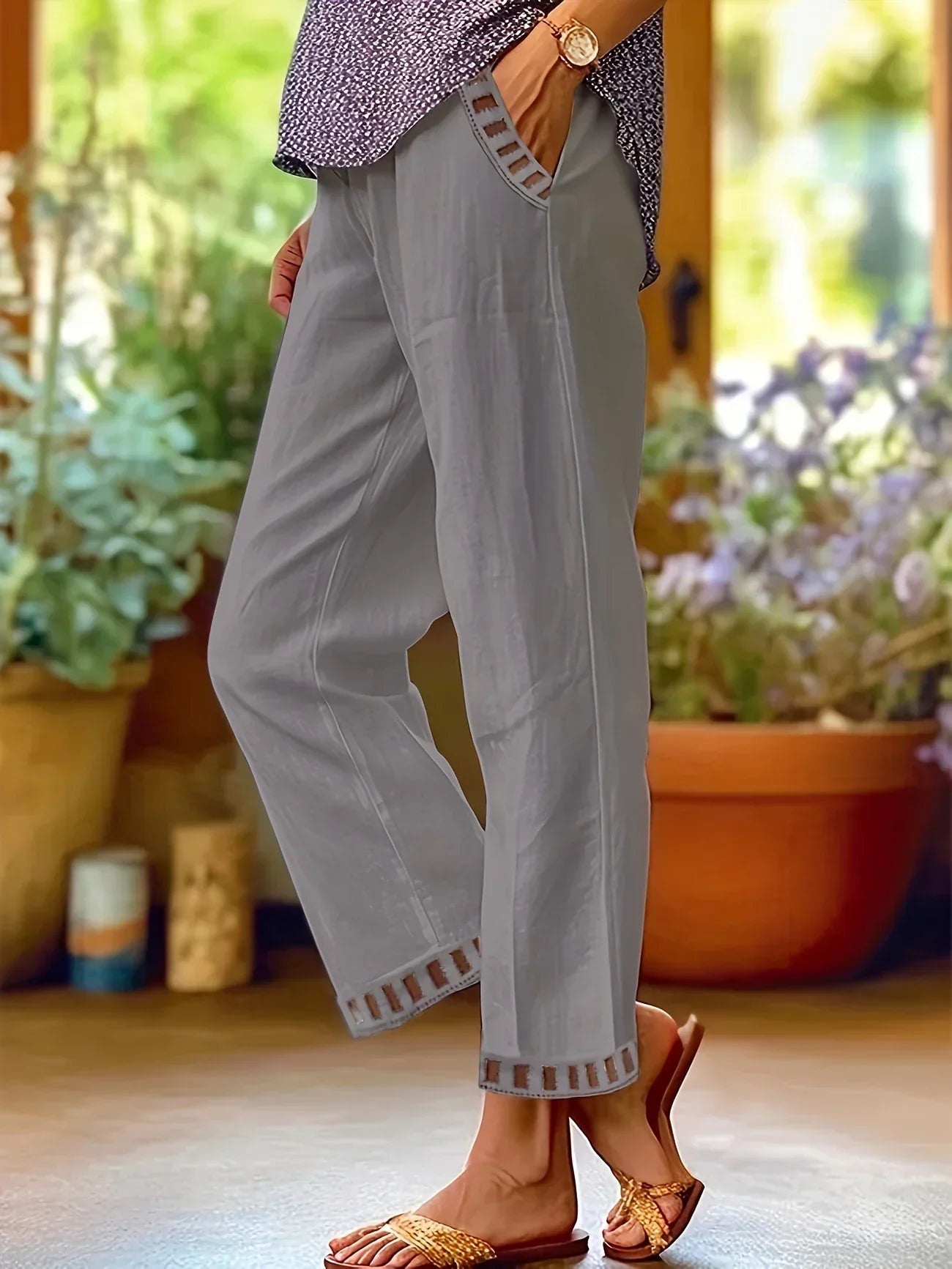 Tracey - Kontrast Besatz Verkürzt Hose