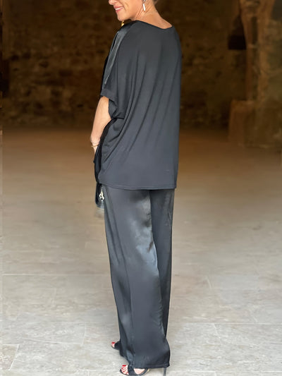 Ashlee - Elegantes Zweiteiliges Satz Mit Kurzen Ärmeln