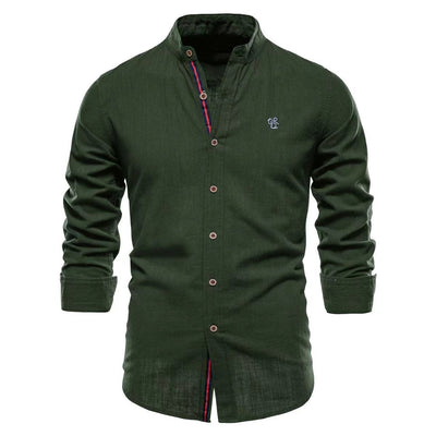 Herren Freizeithemd mit Stehkragen – Modernes, bügelfreies Langarmshirt für Alltag und Business
