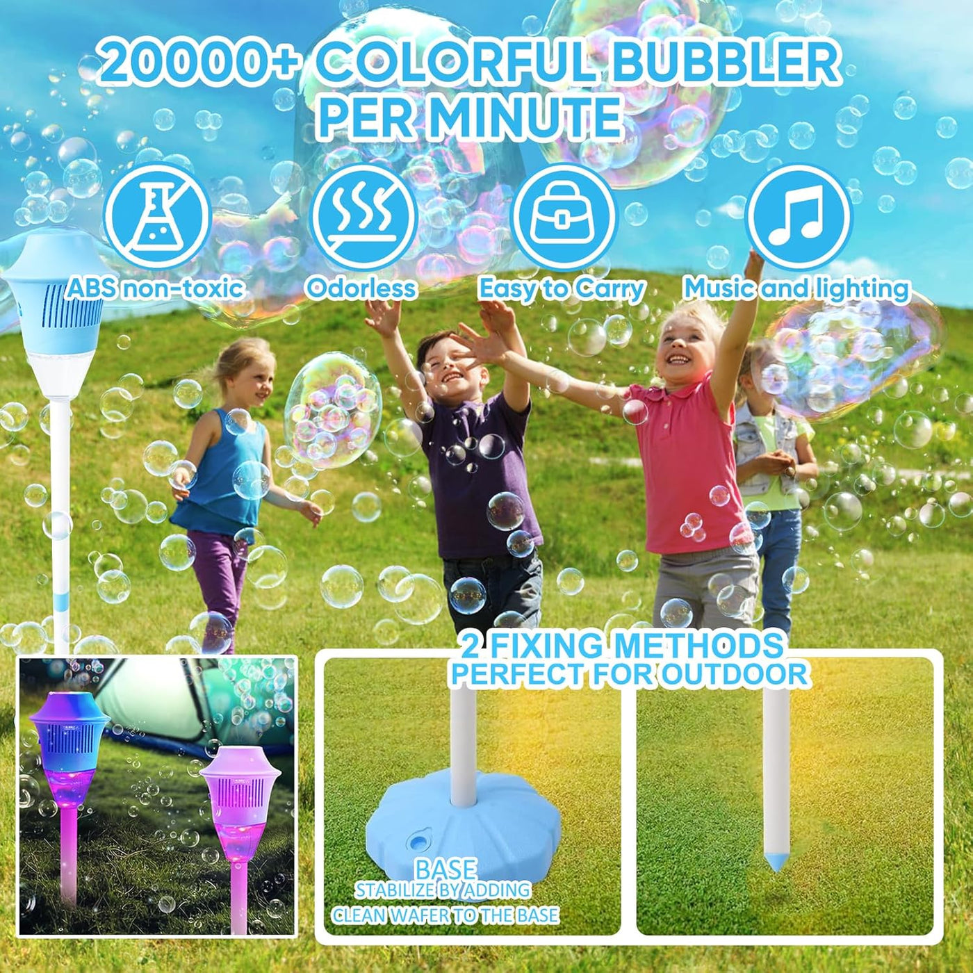 BubbleStorm™ - Tragbarer Seifenblasenmacher für Kinder
