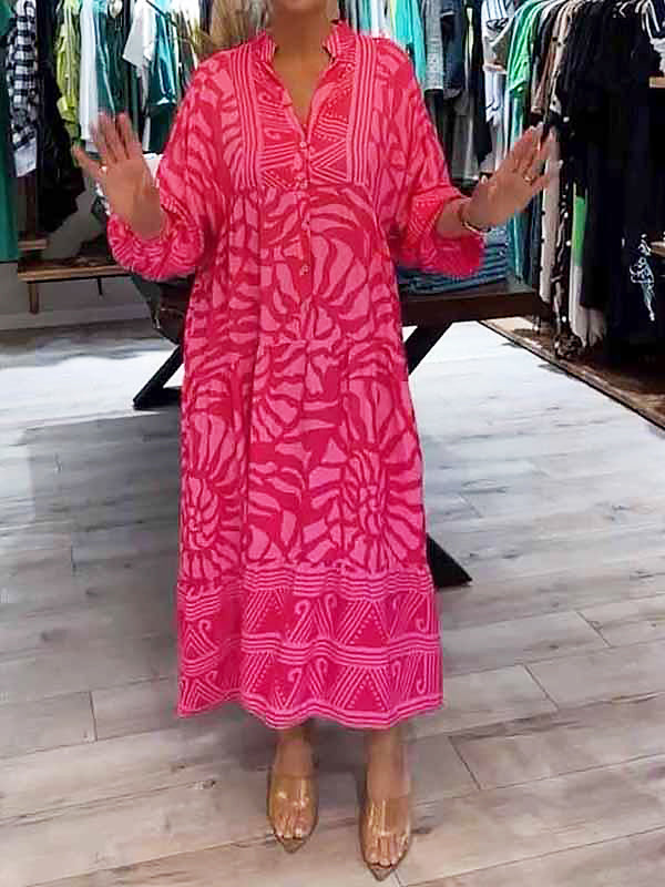 Elyanna - Bedrucktes Kleid Mit V-Ausschnitt