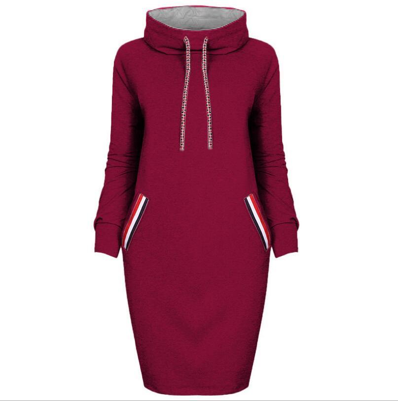 Sandra – Langärmliges Herbst-Winter-Kleid für Damen mit hohem Kragen