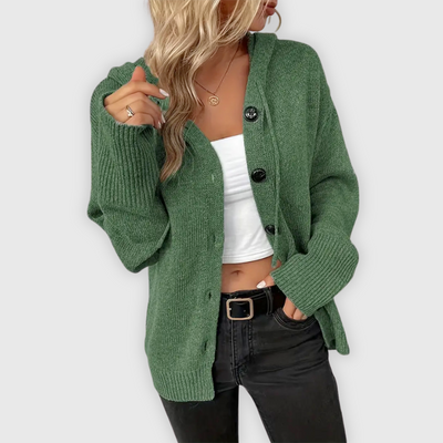 Susy | Eleganter Langarm-Hoodie mit Knopfdetails