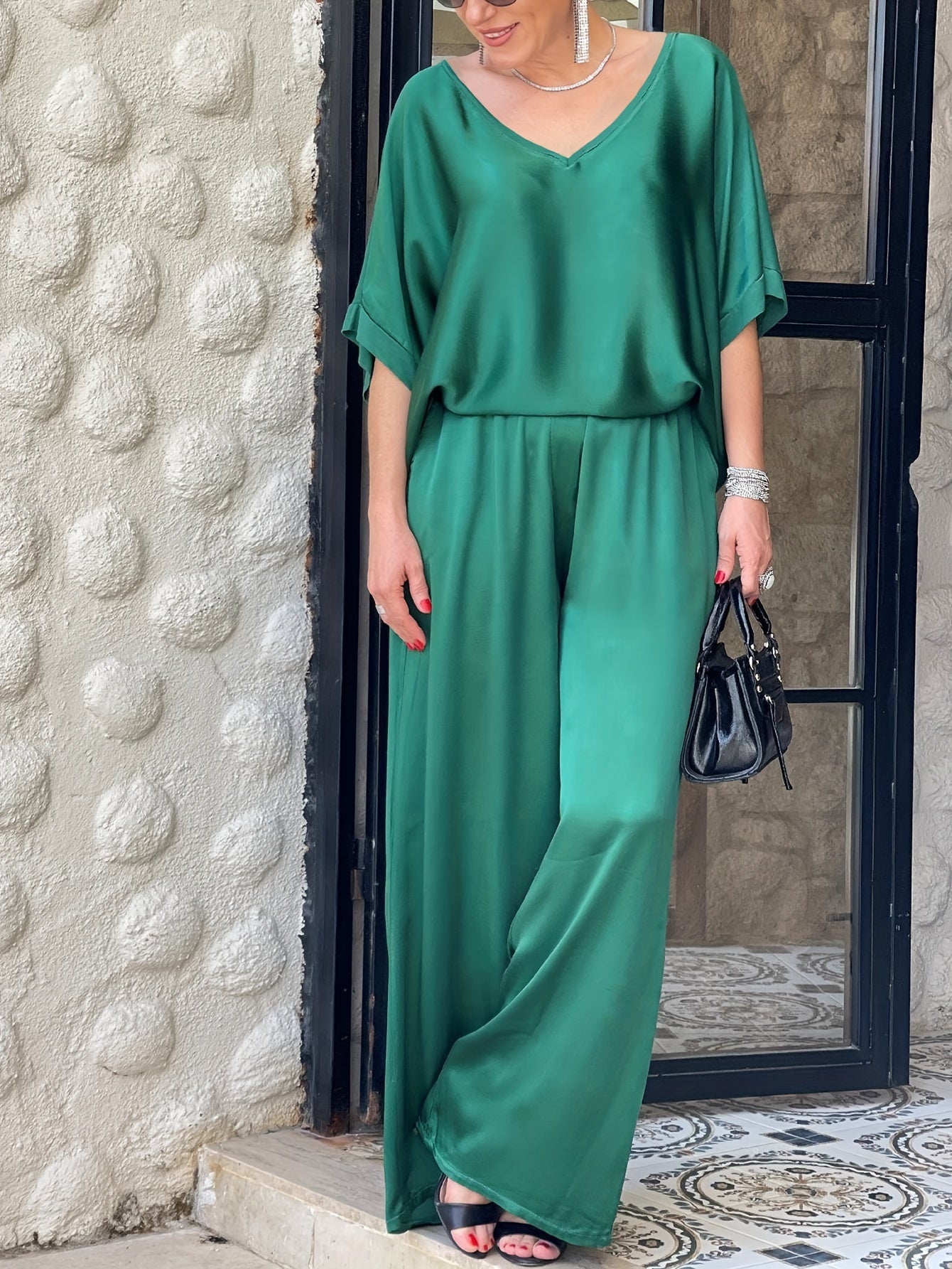 Ashlee - Elegantes Zweiteiliges Satz Mit Kurzen Ärmeln