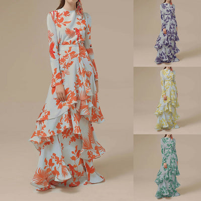 Jennifer – Modisches Bedrucktes Rüschendress für den Urlaub