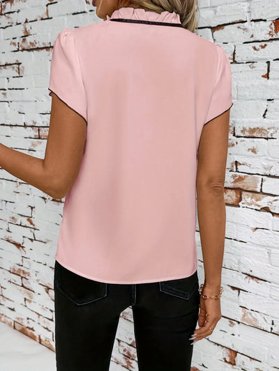 Bethany - Farbe Blockieren Kurz Ärmel Hemd