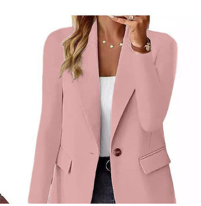 Damen Blazer Elegant Businessjacke – Klassischer Ein-Knopf Blazer für Büro & Alltag
