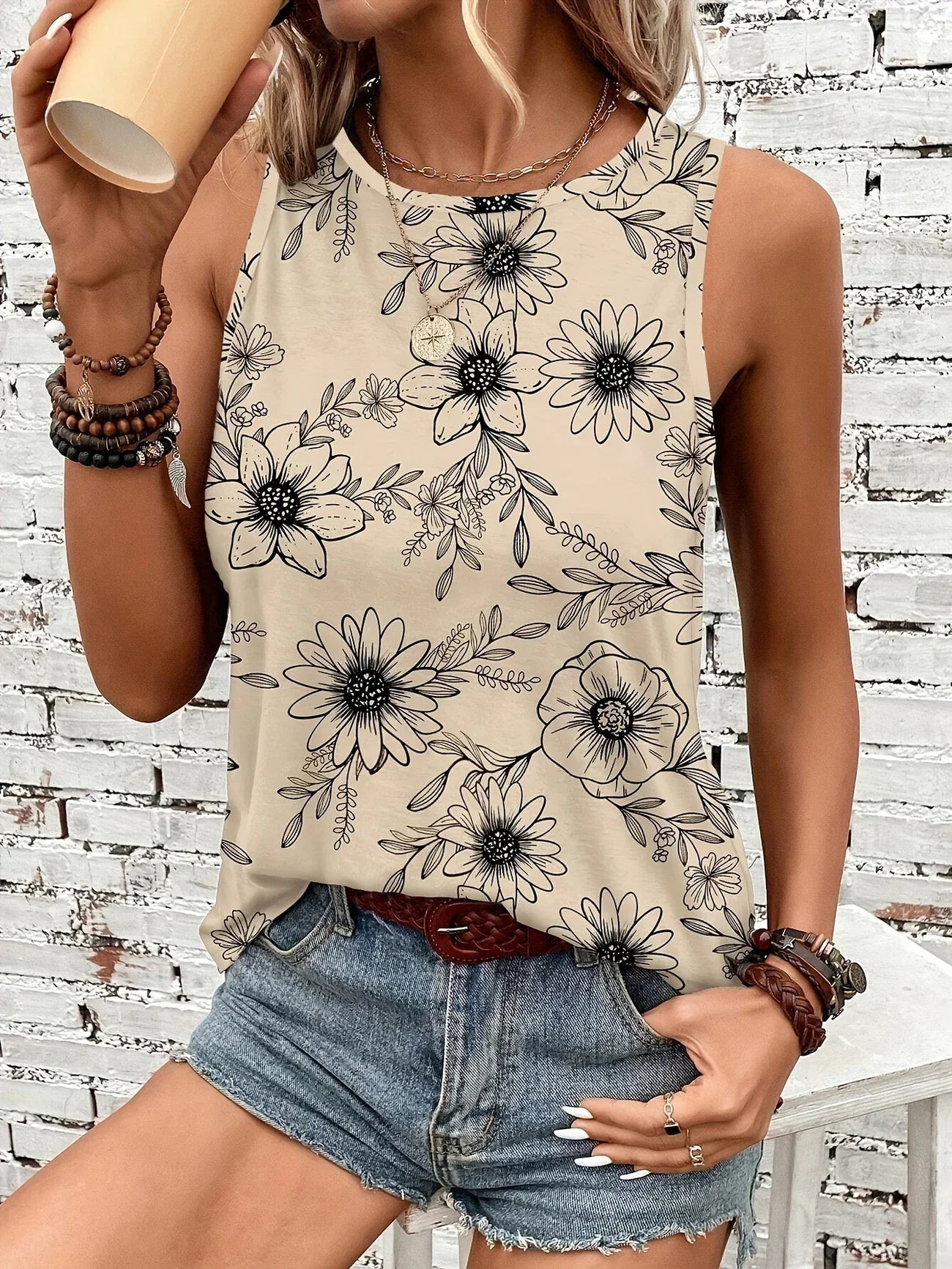 Lilou – Lässiges Sommer Top Mit Blumen Drucken
