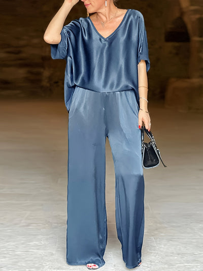 Ashlee - Elegantes Zweiteiliges Satz Mit Kurzen Ärmeln