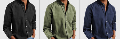 Herren Freizeit Hemd – Klassischer Cardigan-Stil für Frühling & Herbst