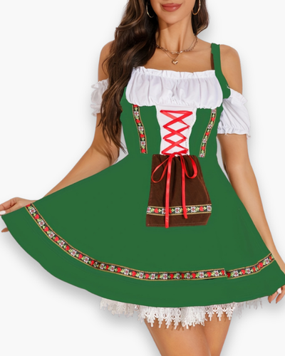 Damen Dirndl Kleid für Festliche Anlässe | Traditionelles Trachten Outfit fürs Oktoberfest