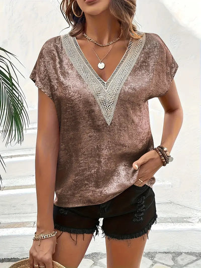 Erifyli - Elegante Bluse Mit V-Ausschnitt