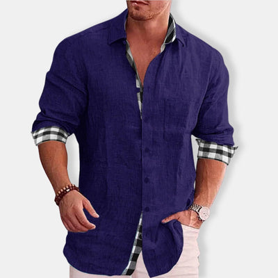 Herren Lässig Knopf Daunen Hemd | Langarm