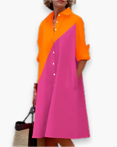 Damen Elegantes Hemdblusen Kleid | Modern