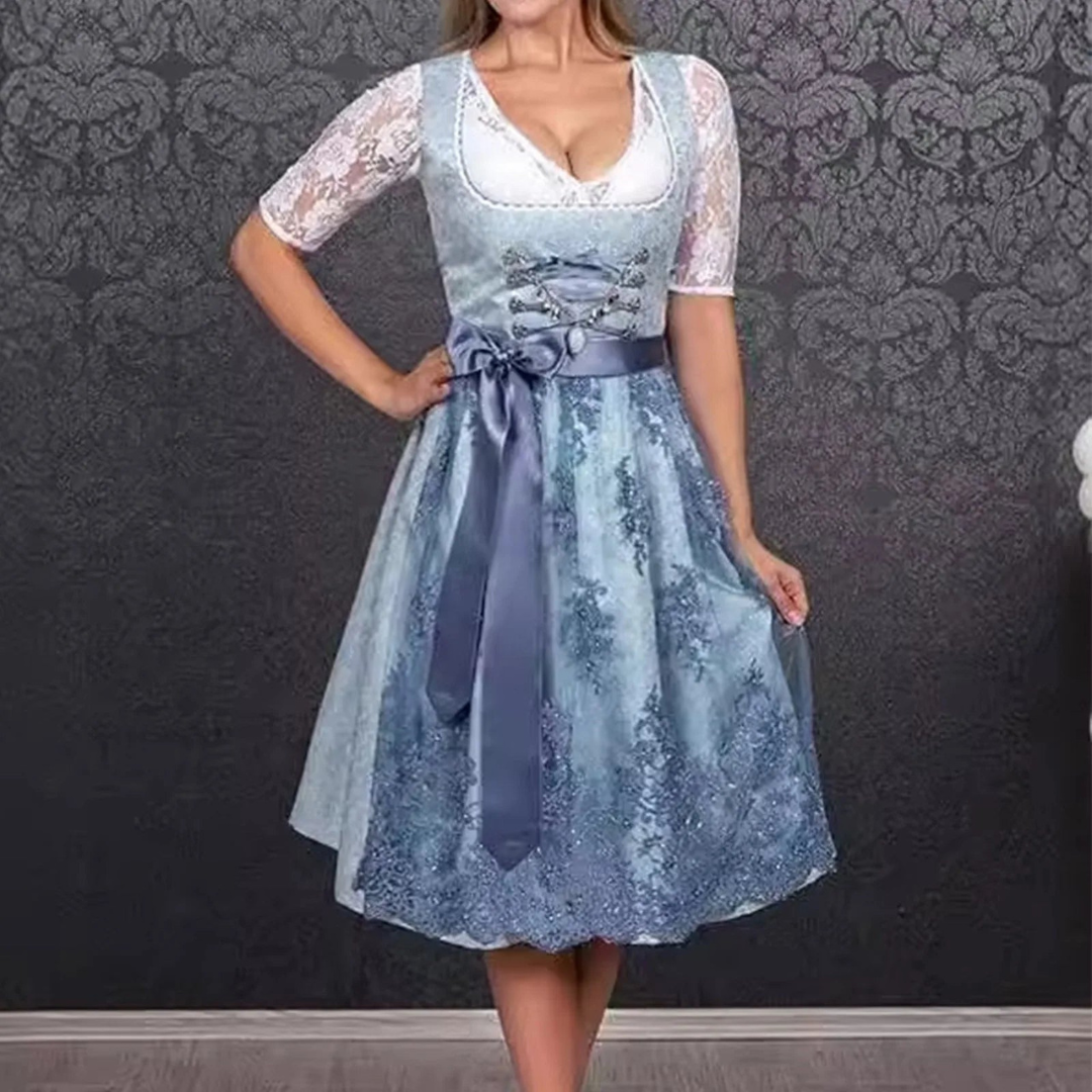Damen Klassisches Oktoberfest Dirndl Kleid