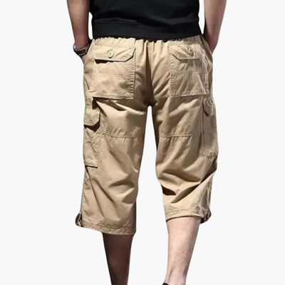 Herren 3/4 Hose mit Taschen aus leichtem Stoff für Sommer