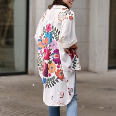 Rossella – Elegantes Hemd Mit Blumen Drucken