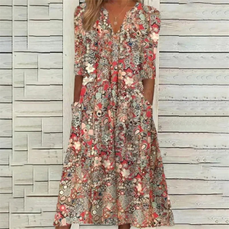 Jannama - Elegantes Sommerkleid Mit Bauchbedeckung