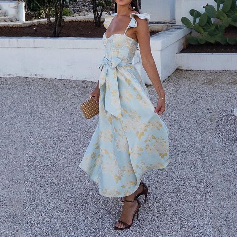 Tara – Modisches Kleid mit floralem Druck und französischem Retro-Design