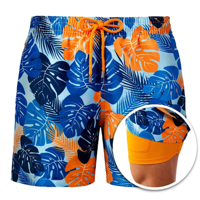 Aaron – Sportliche Druck-Doppelschicht-Polyester-Shorts