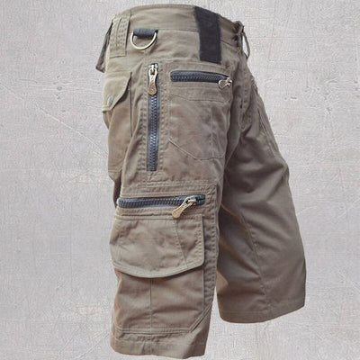 Herren Outdoor Cargo Shorts mit vielen Taschen und Reißverschlüssen – Bequeme Freizeit- und Arbeitsshorts
