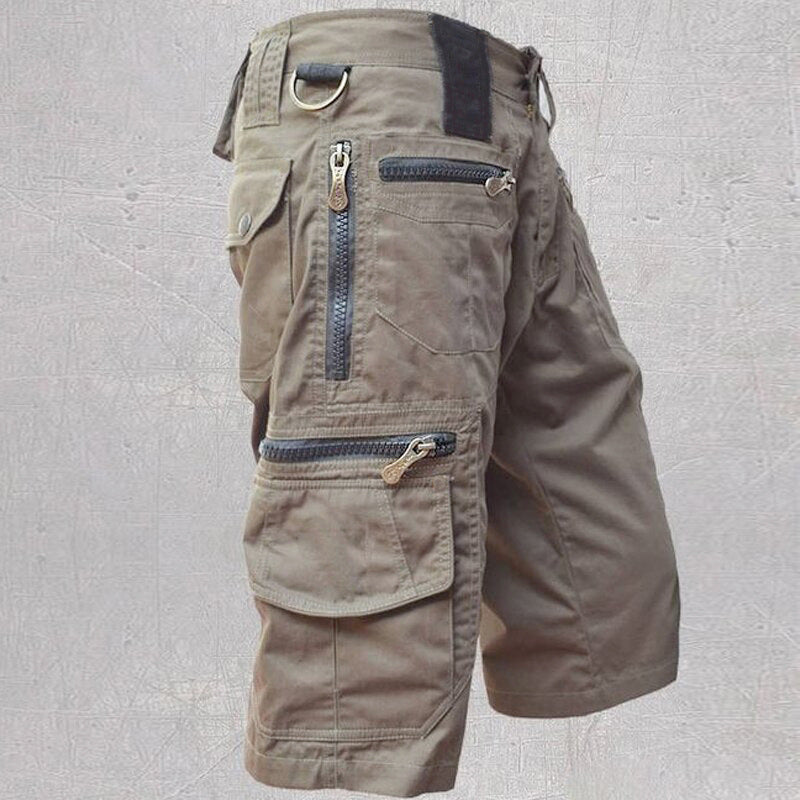 Herren Outdoor Cargo Shorts mit vielen Taschen und Reißverschlüssen – Bequeme Freizeit- und Arbeitsshorts