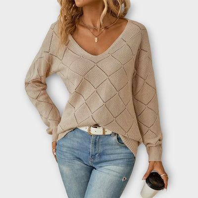 Off-Shoulder-Pullover mit V-Ausschnitt – müheloser Chic für jeden Anlass