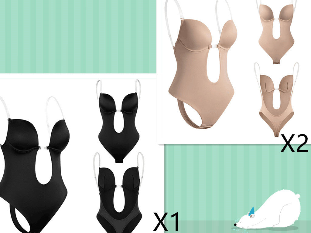 Damen Body Shaping Unterwäsche – Nahtloser figurformender Body mit Push-up-Effekt und verstellbaren Trägern