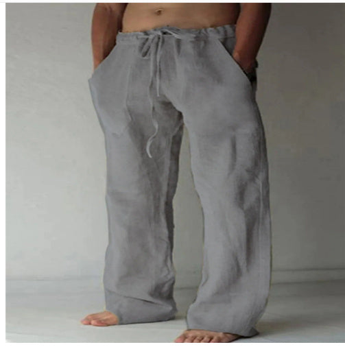 Herren Leinen Freizeithose im Japanischen Stil – Locker, Atmungsaktiv & Modern für Alltag und Urlaub
