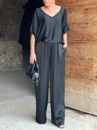 Ashlee - Elegantes Zweiteiliges Satz Mit Kurzen Ärmeln