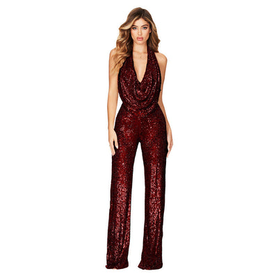 Lydia – Ärmelloser Jumpsuit mit Pailletten