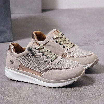 Damen Sneaker Freizeit Komfort Flache Turnschuhe Atmungsaktiv