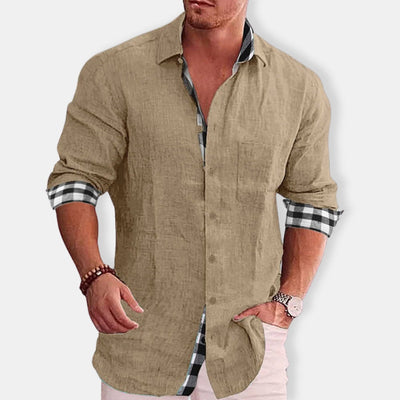 Herren Lässig Knopf Daunen Hemd | Langarm