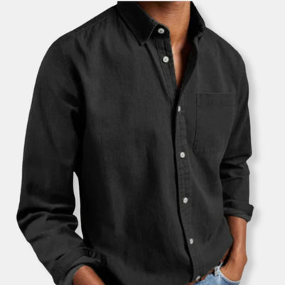 Herren Knopf Daunen Lässig Hemd | Langarm