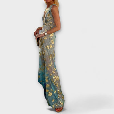 V-Ausschnitt Kleid mit Glitzerverzierungen