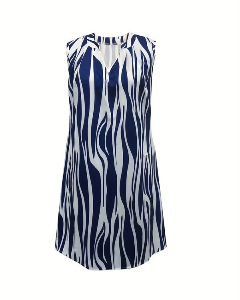 Damen Luftiges Gestreiftes Kleid | Mini Kleid