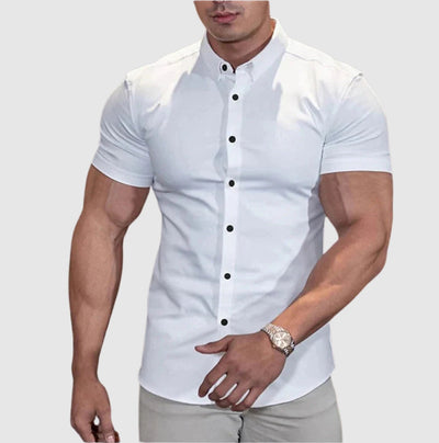 Herren Lässiges Kurzarm Hemd | Slim Fit
