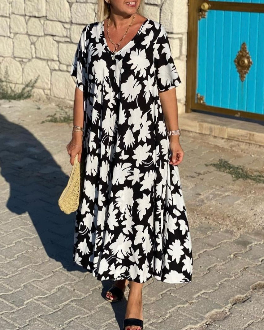 Gomez – Lässiges Maxi Kleid Mit Blumen Drucken