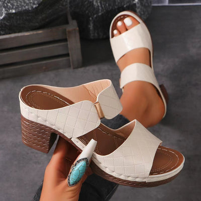 Chelsea – Hochhackige Hausschuhe Damen Mode Runde Zehen Sandalen Sommer