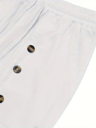 Beslan – Elegante Hose Mit Geradem Bein Und Goldenen Knöpfen