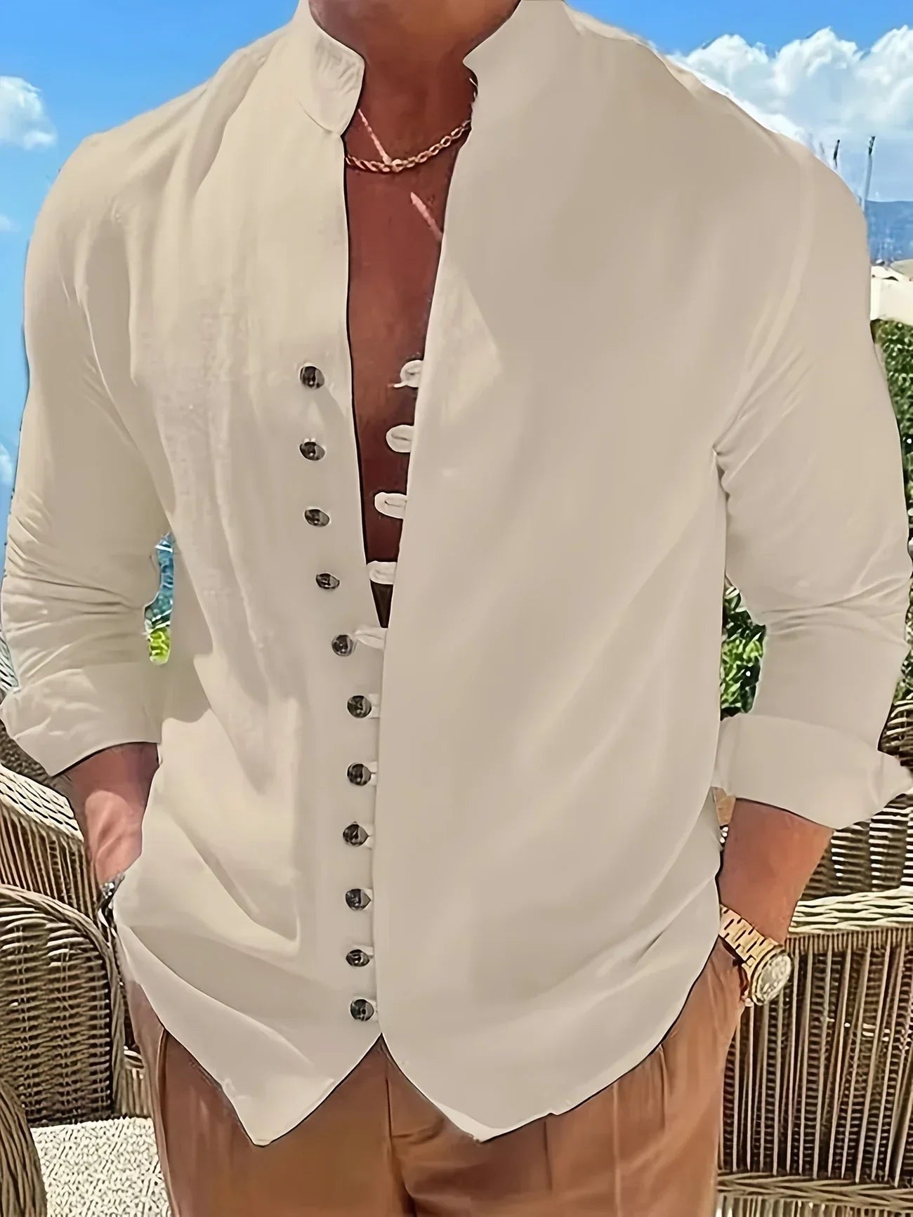 Shayne - Leichtes Hemd Aus Baumwoll Leinen Mit Langen Ärmeln