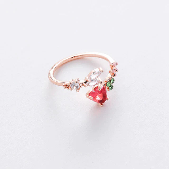 Verstellbarer Herzring mit Zirkoniumdioxid