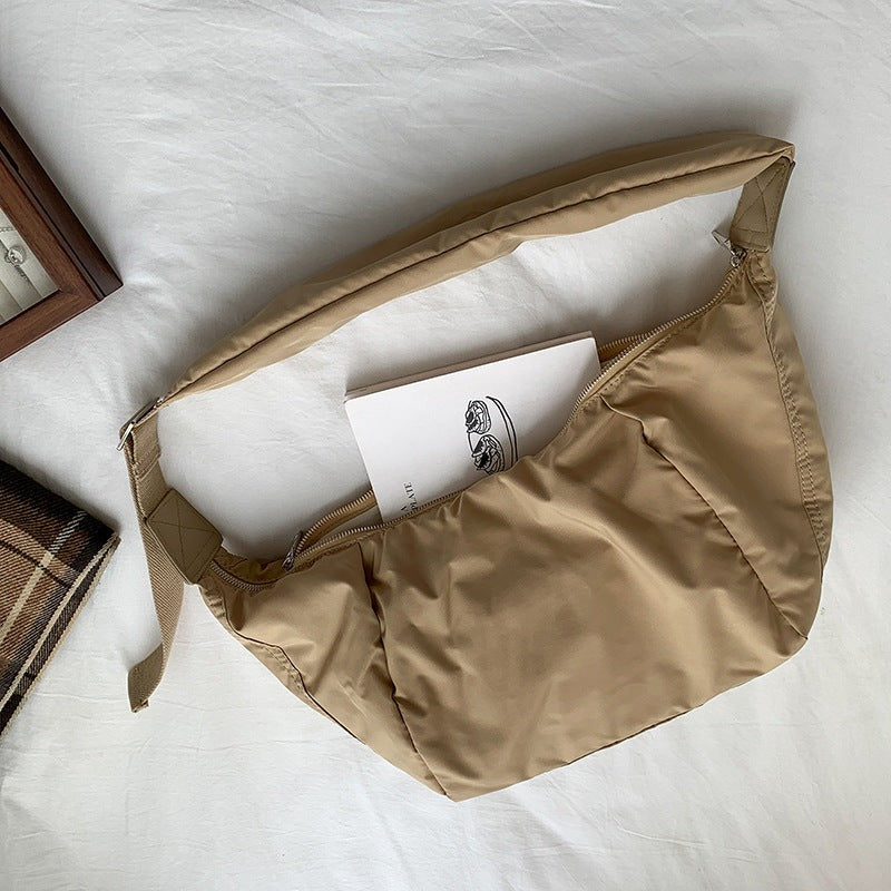 Puffer Schultertasche Damen – Vegane Leder Hobo Bag mit Reißverschluss