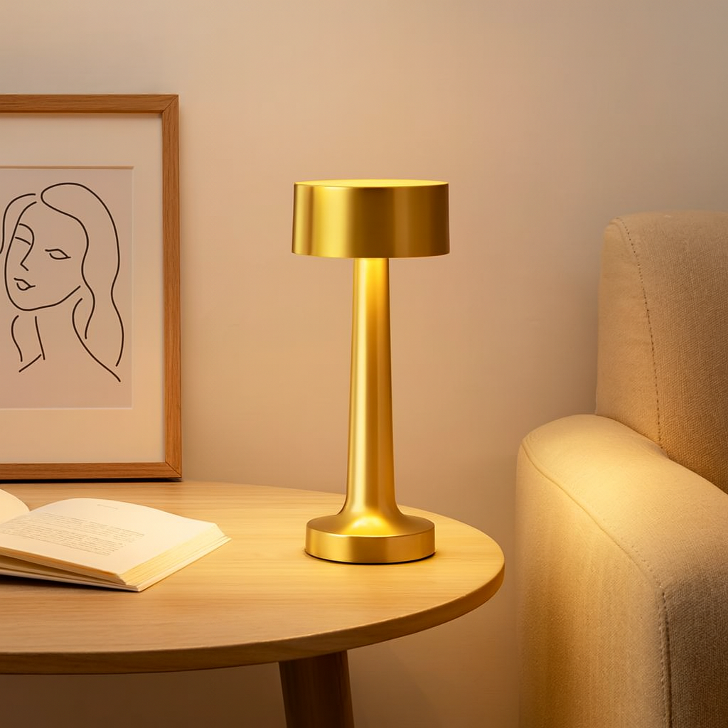 Aurevia | Kompakte, tragbare LED-Tischleuchte aus Metall