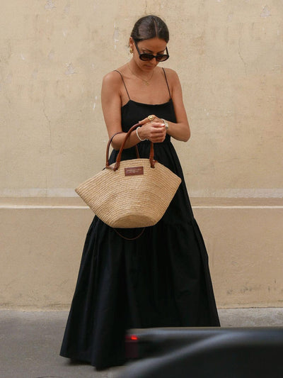 Rosa | Luftiges Maxikleid mit Spaghettiträgern – Sommerlicher Chic