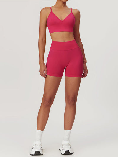 High Waist Yoga Shorts Set – Hüftlift & Formende Sportbekleidung
