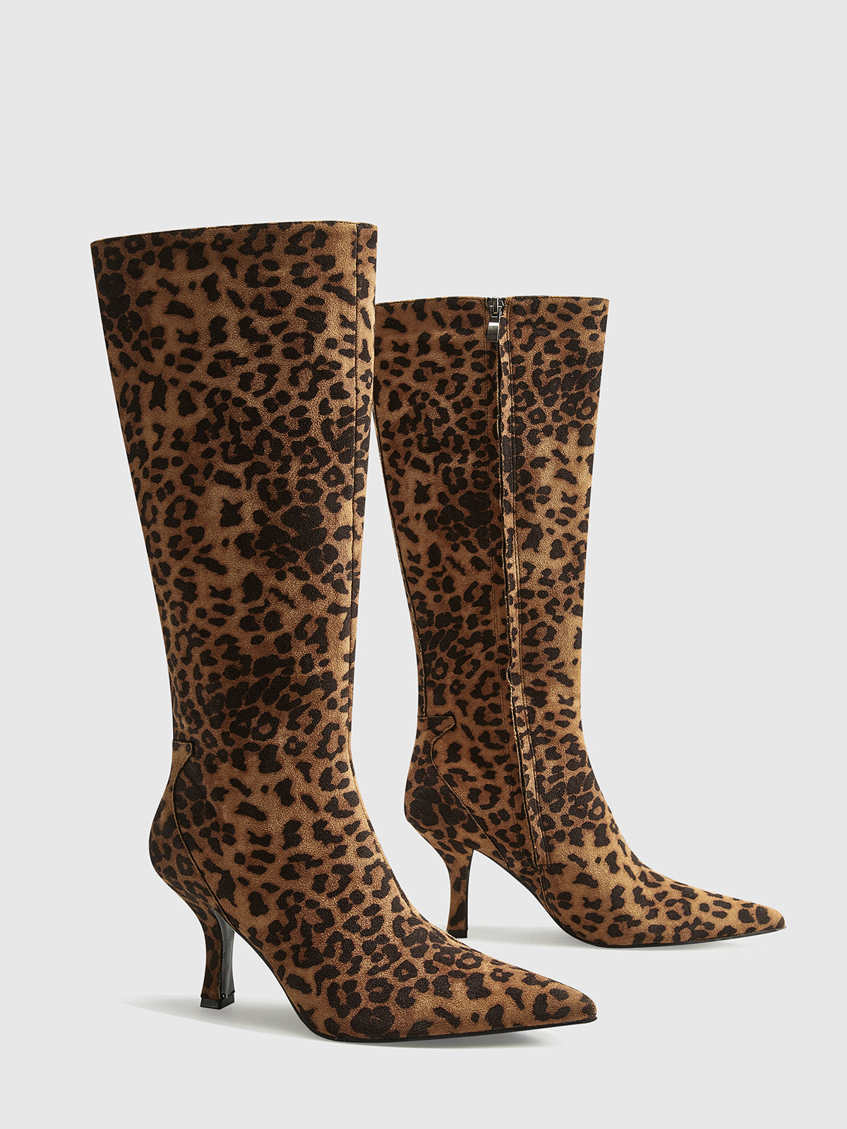 Leona | Kniehohe Stiefel mit Leopardenmuster