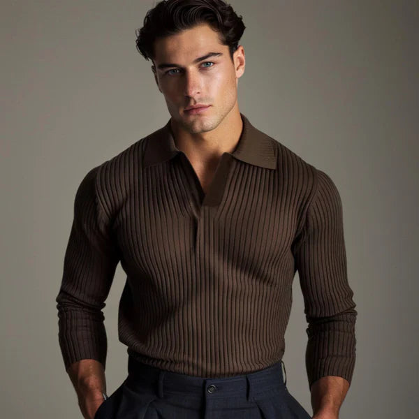 Herren Elegantes Öffnen Sie-Kragen Pullover